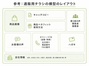 参考:通販用チラシの横型のレイアウト