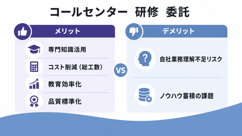 自社研修の課題解決へ！コールセンター研修を外部委託するメリット・デメリット